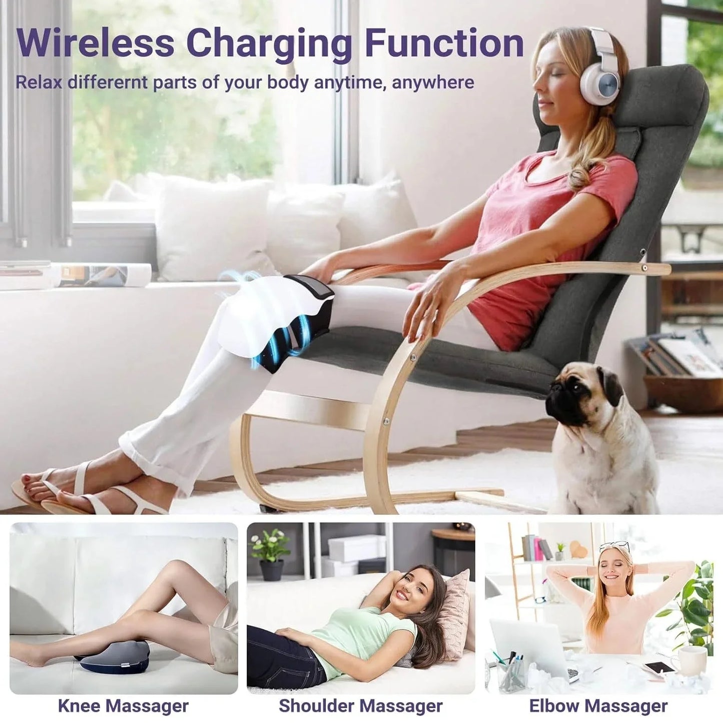 Electric Infrared Heating Knee Massager Air Pressure Vibration Physiotherapy Instrument Knee Massage Rehabilitation Pain Relief