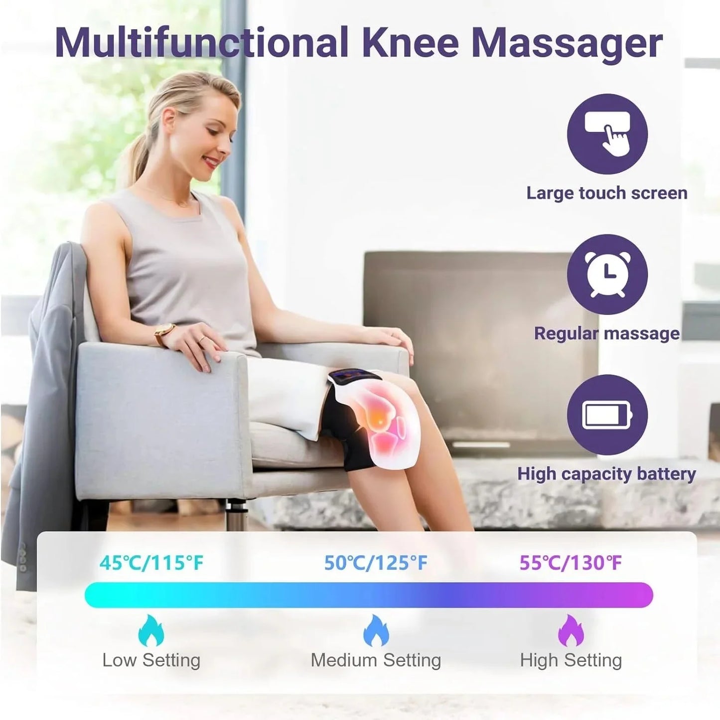 Electric Infrared Heating Knee Massager Air Pressure Vibration Physiotherapy Instrument Knee Massage Rehabilitation Pain Relief